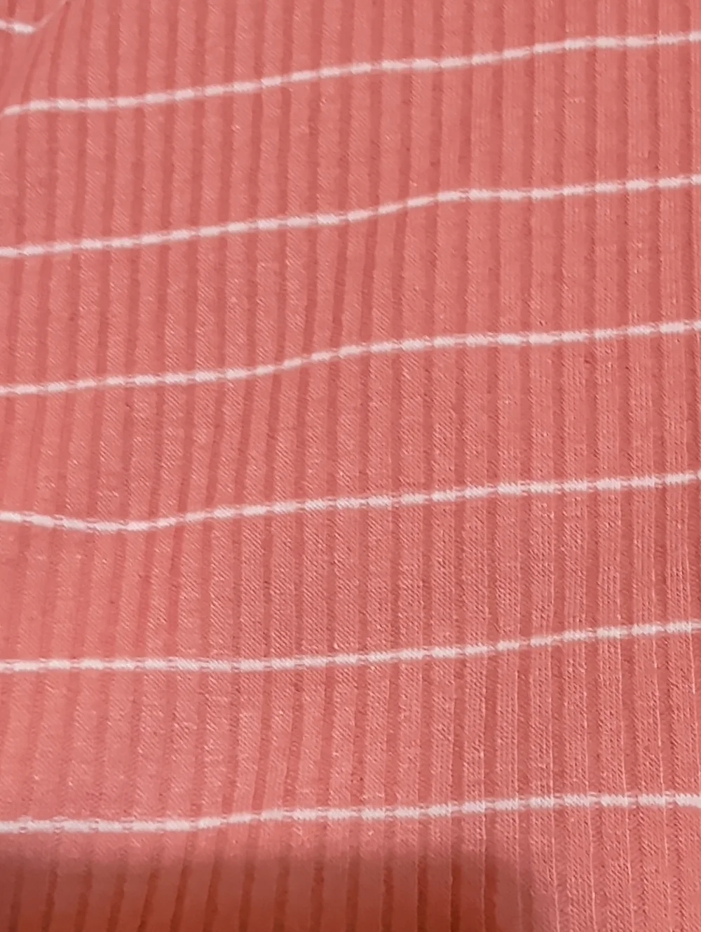 Costal Cardigan Striped V-Neck Button-Front Midi Dress in Coral